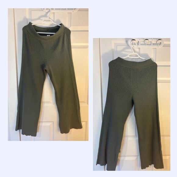 Aerie Gotta Jet! High Waisted Skater Pants, Green, Size L - Picture 4 of 5